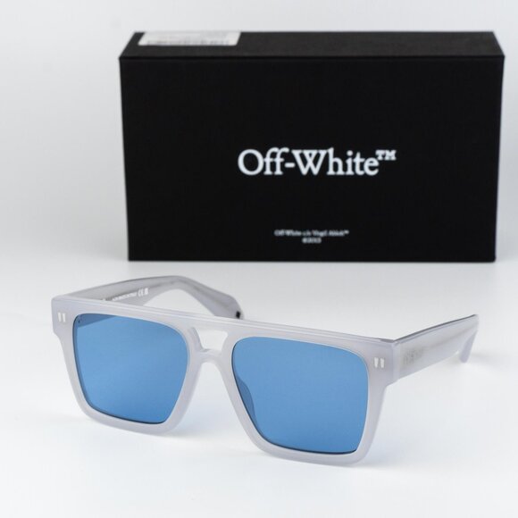 Off-White SPRINGFIELD Men Sunglasses Grey Blue Square OERI133 0945 NEW AUTHENTIC - Picture 1 of 10